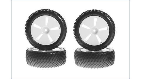 IHTH-01W HALF INFERNO Complete Tire & Wheel 2 PCS (White)