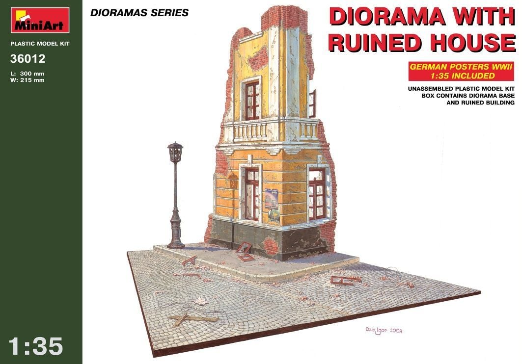 1/35 Diorama with Ruined House