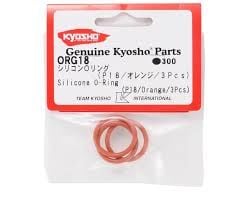 ORG18 kyosho  Silicone O-Ring (P18/Orange/3pcs